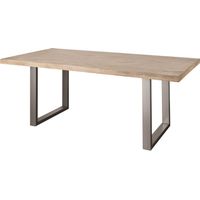 tavolo da pranzo in legno di Mango 200x100x76 sbiancato laccato RAILWAY 306