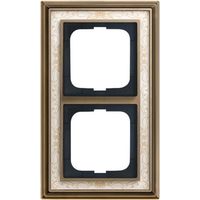 Busch-Jaeger Cadre de recouvrement 2-faible Laiton antique Décor blanc ivoire - Busch-dynasty® (1722-846), 2CKA001754A4664