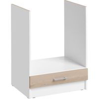 Cuisineandcie – Meuble four encastrable chêne naturel L 60 cm – Rangement inférieur – Design sobre et élégant – Plinthe individuelle incluse