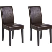 Esszimmerstuhl 2er Set BROADWAY Kunstleder Dunkelbraun