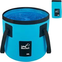 Seau pliable avec anse, idéal pour lavage auto, camping, pêche, plage, jardin et rangement eau - portable et multifonction.