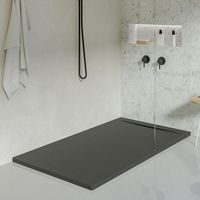 KOES - Kunstharz-Duschwanne Modell LIENA – 90x110 – Schwarz RAL 9005