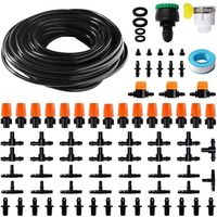 Kit di irrigazione a goccia da 81 pezzi da 4/6 mm, tubo di irrigazione da 15 m, sistema di irrigazione con raccordi dritti a innesto rapido, connettori a T, tappi terminali, per giardino e piante.