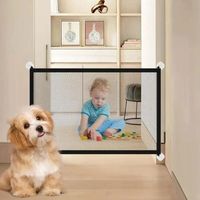 Barrière de Sécurité pour Bébés et Chiens 110 72CM, Barriere Chien sans Percage, Barrière Sécurité Enfant, Barrière D’Escalier et de Portes, Barrière pour Chien/Bébés pour Escaliers, Couloirs