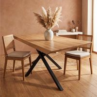 Exagonshop Tavolo da Pranzo 160x90 Nordik Legno e Metallo gambe