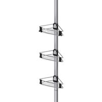 Wenko – Étagère de douche télescopique – 3 niveaux réglables – Aluminium – Fixation stable – Dimensions (L x H x P) 35,5 x 188-290 x 19,5 cm