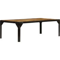 FIMEI Table basse Bois massif de manguier brut et acier 110 cm