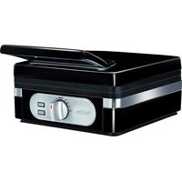 MPM MGO-24 Gofrera Eléctrica Profesional, 2 Gofres Belgas Gruesos, Antiadherente, Regulador Temperatura, Acero Inox. 1400W Negro