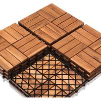Randaco Piastrelle per terrazzo in Acacia 30x30cm 6m² 66 pezzi Sistema a clip Antiscivolo Resistente alle intemperie per balcone e giardino