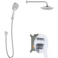 kielle Nefia - Duschset mit Unterputz-Armatur, für 2 Verbraucher, mit EcoSpare-Zubehör und Körper, Chrom 20627SP140