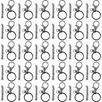 30 anneaux porte-clés métal robustes DIY avec chaînette pour artisanat bijoux et accessoires