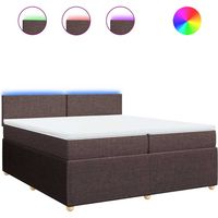 Maison Exclusive - Giroletto a Molle con Materasso Marrone Scuro 200x200cm Tessuto