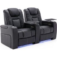 BROADWAY CINEMA SOFA 2 SEATER BLACK / WHITE WITH TRAY