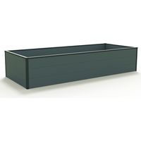 GFP Aluminium Carré potager surélevé HALFSIZE - Bac de jardin stable et peu encombrant en anthracite - 195 x 77 x 39 cm