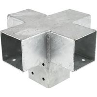 Wovar – Connexion d'angle pour poteaux 7 x 7 cm en acier galvanisé – 20 trous de vis pour montage rapide – Modèle Cross
