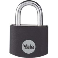 Yale - YE3B/32/116/1/BK Standardsicherheit 32 mm Aluminium Vorhängeschloss - Schwarz - offener Stahlbügel - 3 Schlüssel
