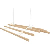 Stendibiancheria a Soffitto con Puleggia 6 Listelli 2m Avorio Tradizionale Montato Asciugabiancheria Vittoriano Estensibile in Ghisa e Pino Verniciato per Cucina Utilità Kit di Fissaggio GRATUITO
