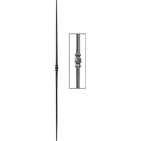 Barreau rond à facettes ø14mm et hauteur 1000mm en fer forgé avec un motif - DECO FER FORGE
