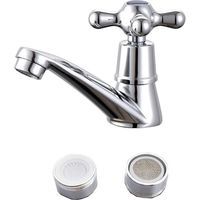 Einzelner Kaltwasserhahn, einzelner Kaltwasserhahn, Chrom-Waschtischhahn für Badezimmer, Toilette, Waschbecken, Küche