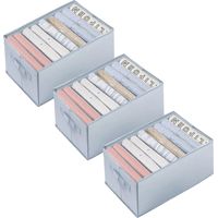 3 pezzi di stoccaggio per vestiti per adulti o jeans per bambini, organizer per cassetti guardaroba con scomparti, contenitore per biancheria intima pieghevole e lavabile con maniglia - grigio chiaro