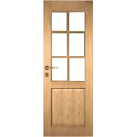 Porte nue sans cadre en bois bouleau 83 cm – 8 carreaux – Traverse droite à recouvrement – Pour espaces intérieurs – Reivilo