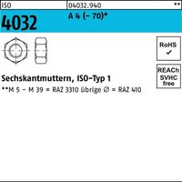 Sechskantmutter ISO 4032 M 3 x 0,5 Edelstahl A4 blank 1000 Stk