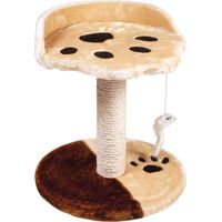 Colonne de grattoir pour chat en forme de patte avec pendentif