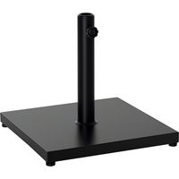 Base per Ombrellone Quadrata da 18kg per Pali da Ø3/3.5/3.8 cm, 45x45x39 cm, Nero