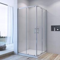 Duschkabine Eckeinstieg Schiebetür Vollrahmt Eckdusche Duschtür Duschabtrennung Duschtrennwand 6 mm Einscheibensicherheitsglas Verstellbereich 19. 90x90x185 cm