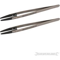 2 Pinzette Silverline in acciaio con punta in nylon presa seghettata 160mm Prezzo