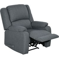 Fauteuil inclinable gris avec repose-pieds réglable, structure acier, jusqu'à 150 kg, 90 x 96 x 98 cm