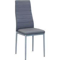 Sedia da interno in acciaio con schienale e seduta in ecopelle Vivian - Grey