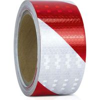 Bande Reflechissante Autocollante Rouge et Blanc Ruban Reflechissant Adhesif5mx5cm Haute Intensité Bande Réfléchissante pour véhicules, Camion, remorques de Nuit, Rappel de sécurité,OUYLAF