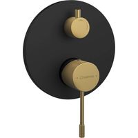 Sapho Solaris - Unterputzarmatur, für 2 Verbraucher, mit Einbaukörper, schwarz matt/gold matt WD042G