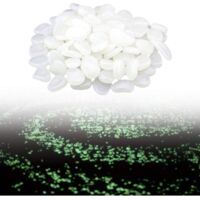 100 Pièces Pierres Lumineuses Cailloux Colorés Lueur Lumineuse De Galet Foncé pour La Décoration De Couloir De Jardin D'aquarium Blanc