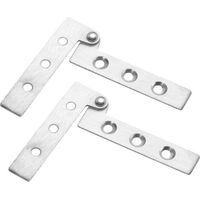 4 x Swivel Door Hinges, 360° Rotating Hidden Door Hinge 7 Shape Stainless Steel Concealed Hinges for Cabinet and Screen, 100mm