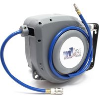 Wiltec – Enrouleur pneumatique 9 m – Tuyau PVC – Pression 8 bars – Raccord rapide ¼″ – Mécanisme de rétraction automatique