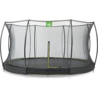 EXIT Silhouette Ground Trampoline 14ft with Safety Net – Black