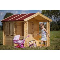 Casetta legno per bambini - Casetta giocattolo per bambini - L182xL146xA145cm/ 1.1m2 - Casetta da gioco da esterno - Casetta da giardino Timbela M501