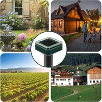 MINKUROW Bcc Quadratischer Ultraschall Solarbetriebener Tiervertreiber, Ip65 Wasserdichter Vertreiber Solarbetriebener Mäusevertreiber Mäusevertreiber Wühlmausvertreiber Outdoor Garten