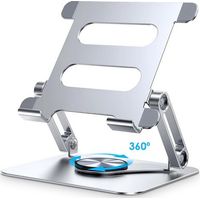 Lntyq Support pour iPad, Support de Tablette Rotatif à 360°, Support de Moniteur Pliable en Aluminium pour Bureau Compatible avec iPad Pro 10.5, 11, 13, Air Mini 2 3 4 5 6, Samsung Tab(4-13\