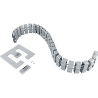 Cube SL Kabelschlange, Kabelkanal Kabelführung Kabelmanagement + flexible 2D/3D-Funktion, Kunststoff alufarbig 750 mm