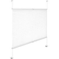 WOLTU Tenda Plissettata - Klemmfix - EasyFix - Senza Foratura - Protezione dal Sole e della Privacy - Finestre e Porte - Veneziana a Rullo Bianco 95x120 cm