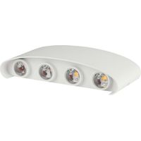 V-TAC VT-848 Lampada LED da muro COBx8pcs 7W doppio fascio applique da parete alluminio bianco sabbia wall light 3000K IP65 - SKU 218617