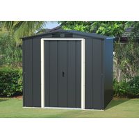 DURAMAX Metall-Gerätehaus Eco 1,8x1,8m Gerätehaus aus Metall in Anthrazitgrau, Geräteschrank mit 0,31 mm Wandstärke Gartenhaus
