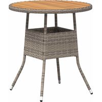 vidaXL Dinner Table Grey and Acacia 70 x 70 x 73 cm Solid Acacia Wood