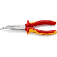KNIPEX 26 26 200 SB Flachrundzange mit Schneide (Storchschnabelzange) isoliert mit Mehrkomponenten-Hüllen, VDE-geprüft verchromt 200 mm