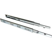 Emuca Set di guide a sfere per cassetti con estrazione totale, altezza 45 mm, lunghezza 450 mm, Acciaio, Zincato bianco