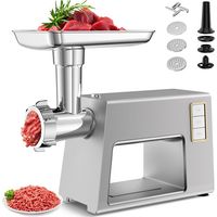 Hachoir a Viande, 2000W Hachoir Electrique avec 3 grilles en acier inox, Kubbe et tubes de Remplissage de Saucisses, hachoir pour hamburgers, kibbehs et nourriture pour chiens