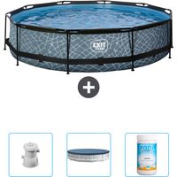 Exit-toys Piscine Exit Ronde - Effet Pierre - 360x76 cm - 4-pièces SCB87
